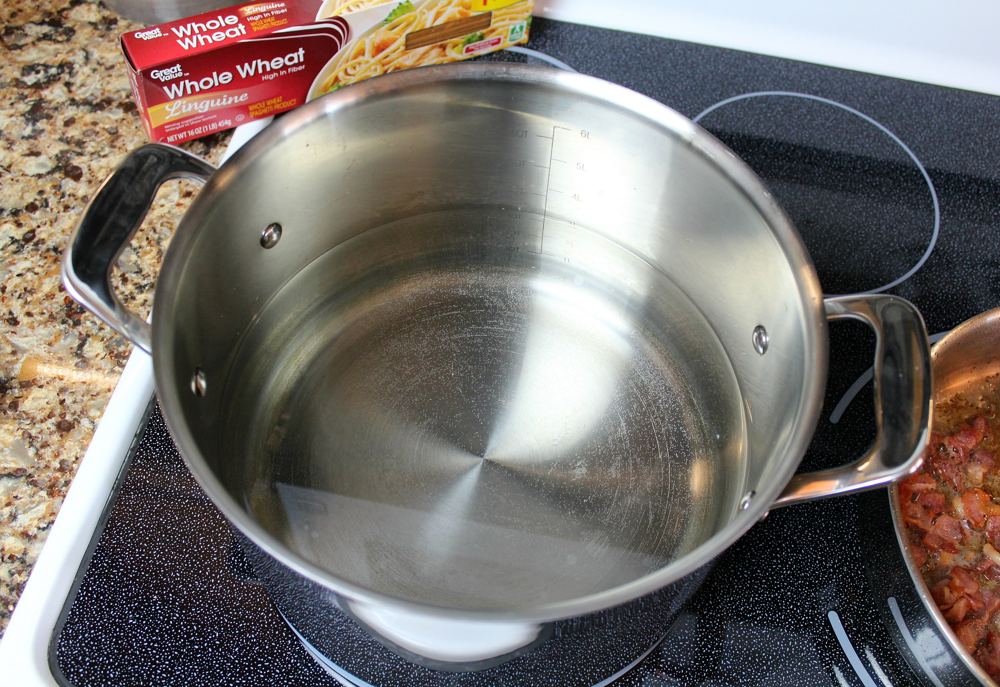 Boil a large pot of water for the pasta