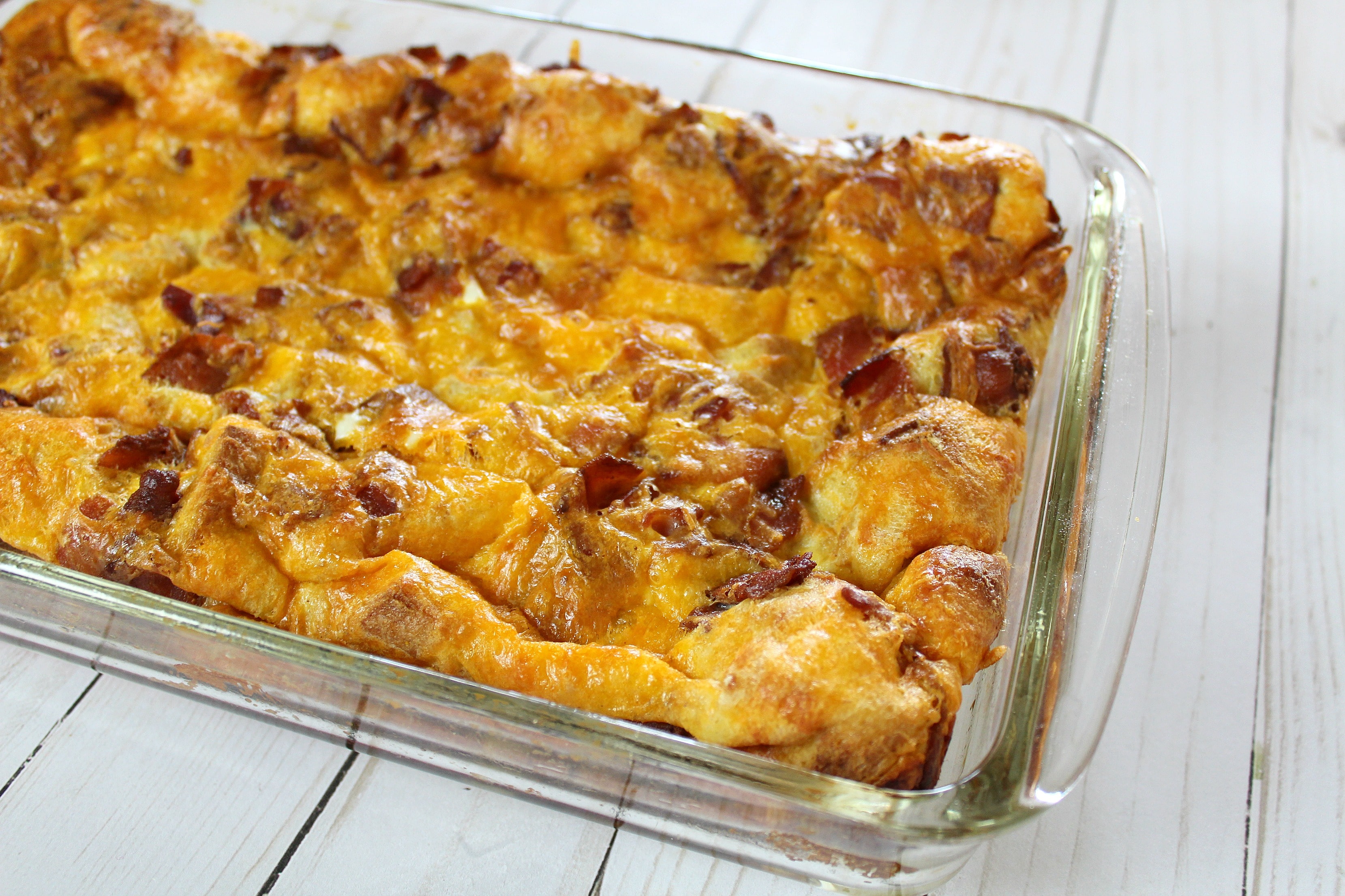 Bake casserole for about 45 minutes, until cheese is golden brown.