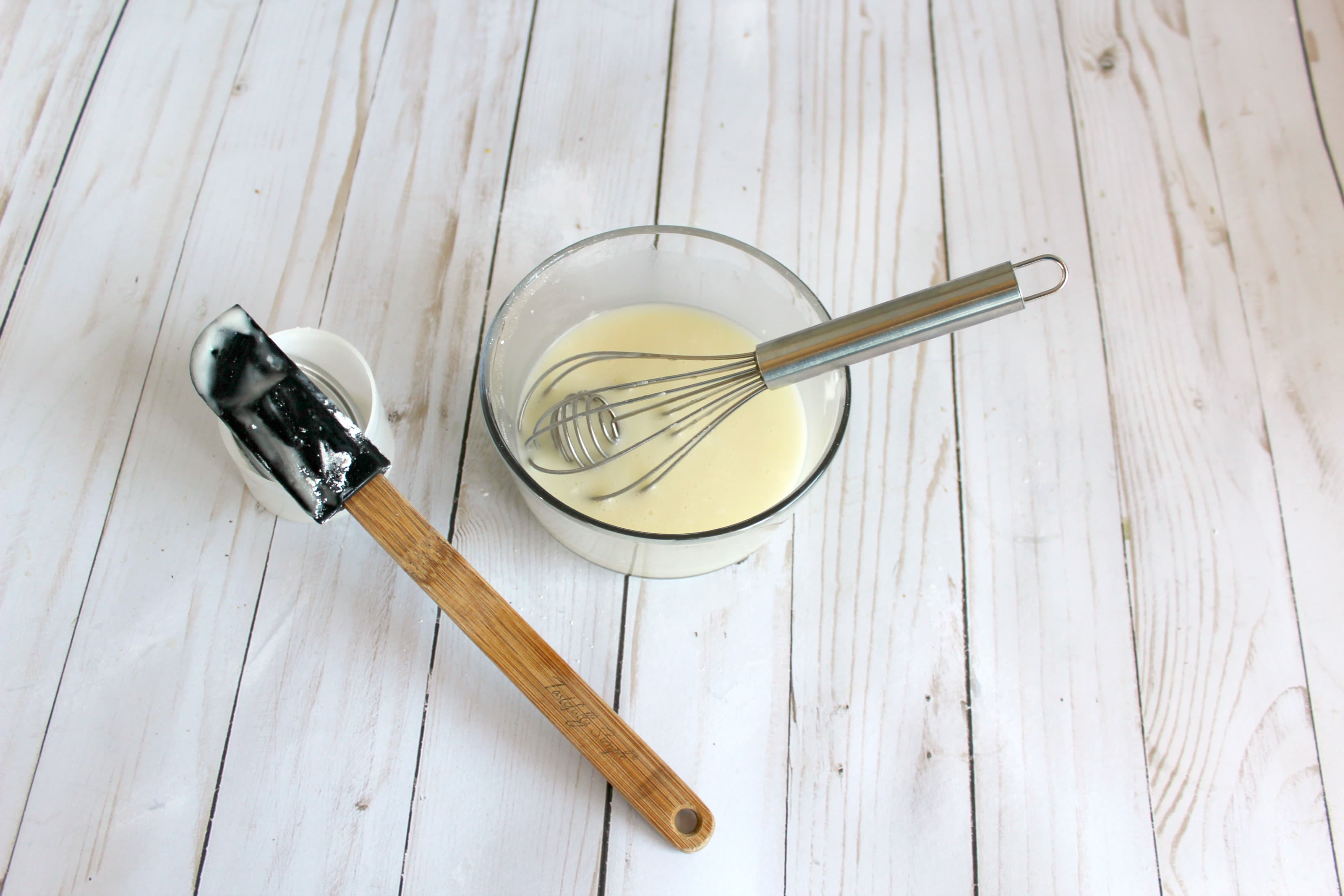 Mix the cinnamon roll frosting with powdered sugar and milk to make a creamy glaze