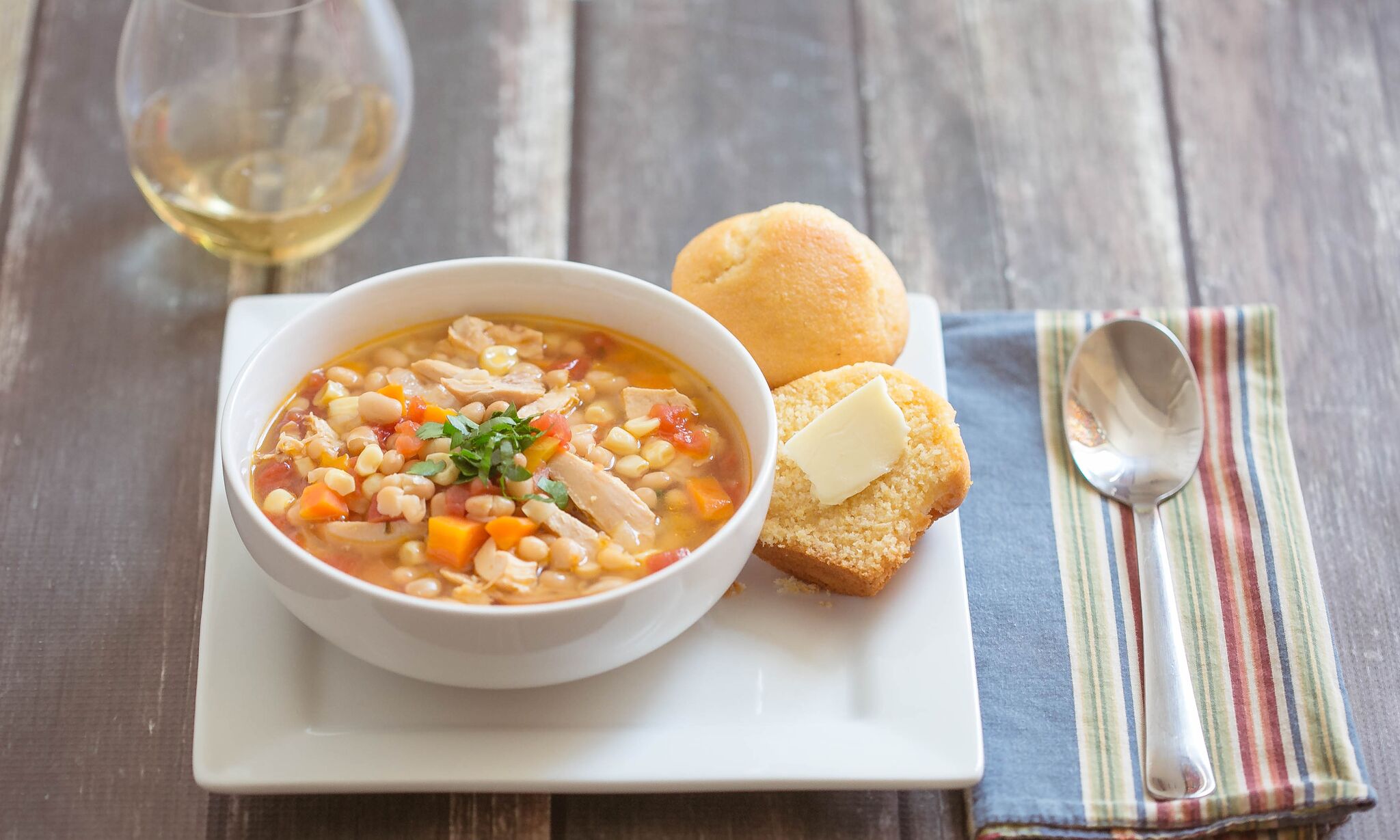 Serve this spicy chicken and bean soup with a side of cornbread for a delicious fall meal