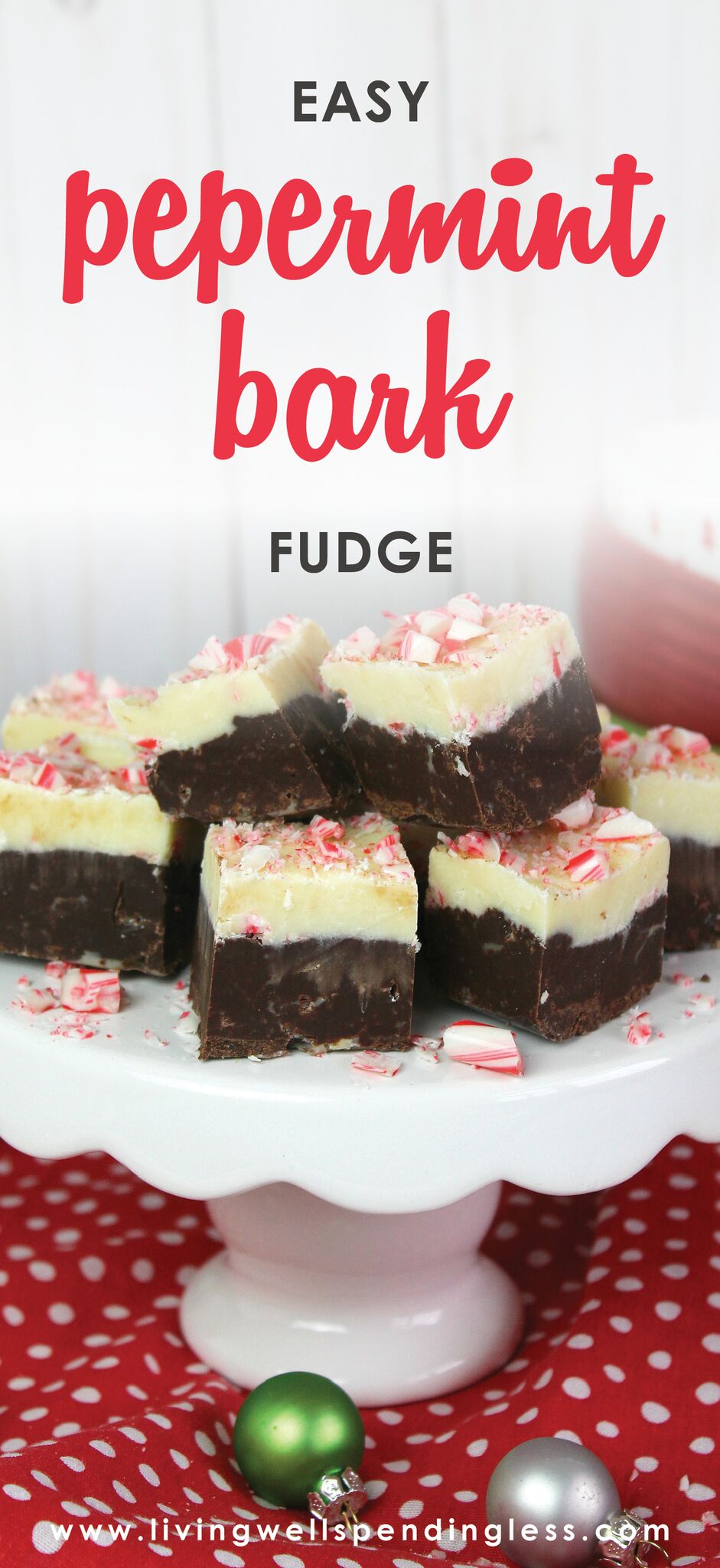 Easy Peppermint Bark Fudge⎢Simple Holiday Dessert Recipe⎢Chocolate and Peppermint Dessert ⎢Food Made Simple