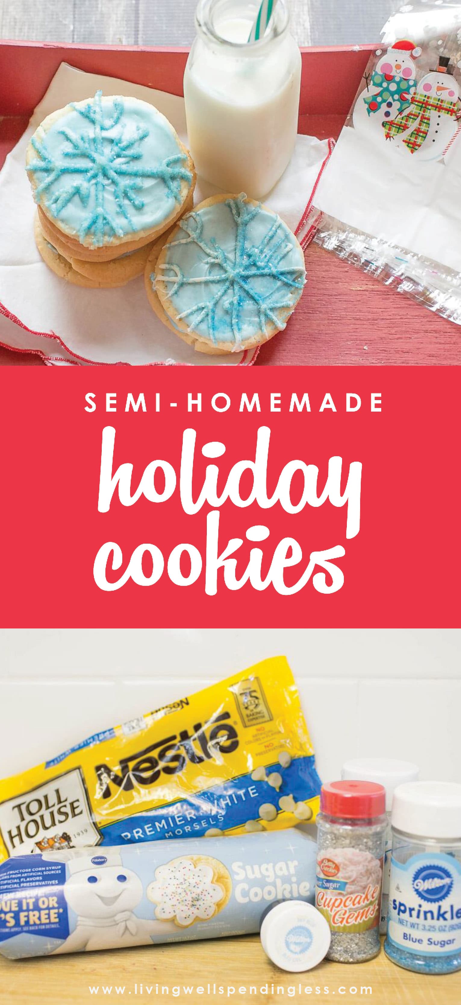 Need festive treats fast? These holiday cookies can be made in under an hour and create a fun activity for the whole family as you prepare your home for Christmas.
Semi-Homemade Holiday Cookies⎢Quick Holiday Dessert Recipe ⎢Kids in the Kitchen⎢Family Holiday Tradition⎢Easy Cookie Recipe