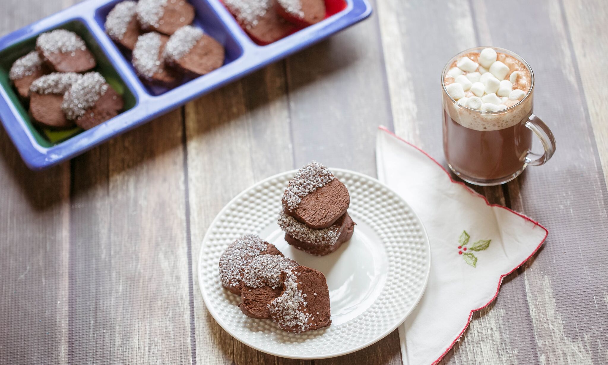 Serve spicy chocolate cookies with a glass of warm hot cocoa. 