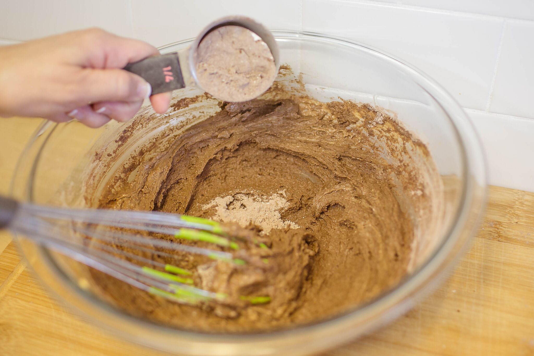 Add flour mixture into the butter mixture about 1/4 cup at a time until combined. 