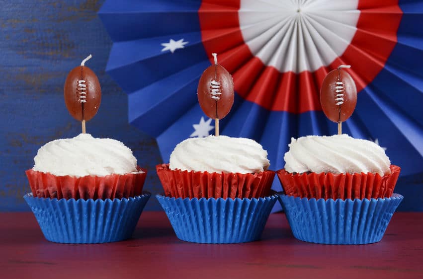 These festive cupcakes are great for a Super Bowl party. 