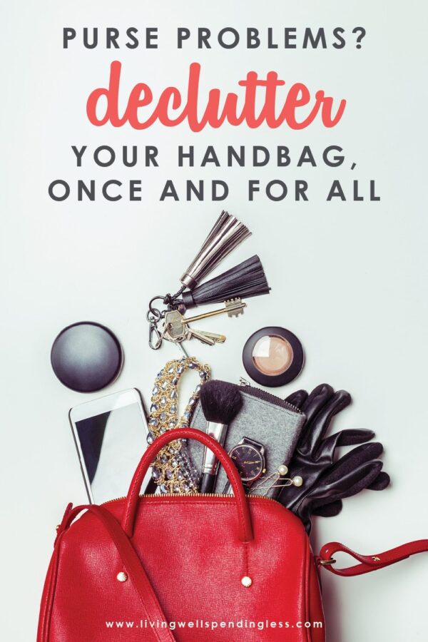 Is your purse full of all the things you need, might use, and have in case of an emergency? If your purse is making you feel more chaotic and unorganized rather than peaceful, these Organize Your Purse hacks will change that today! #purseorganization #declutteryourpurse #pursedeclutter #simplifyyourhandbag #busymom #momlife #mompreneur