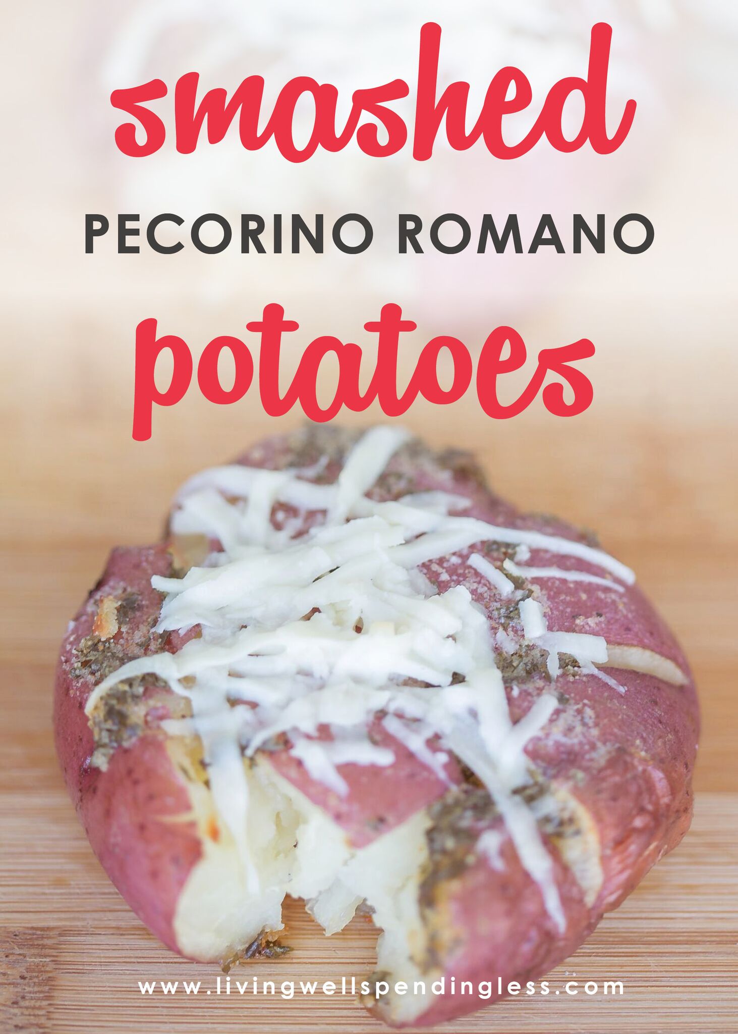 Your family will devour these savory Smashed Pecorino Romano Potatoes!