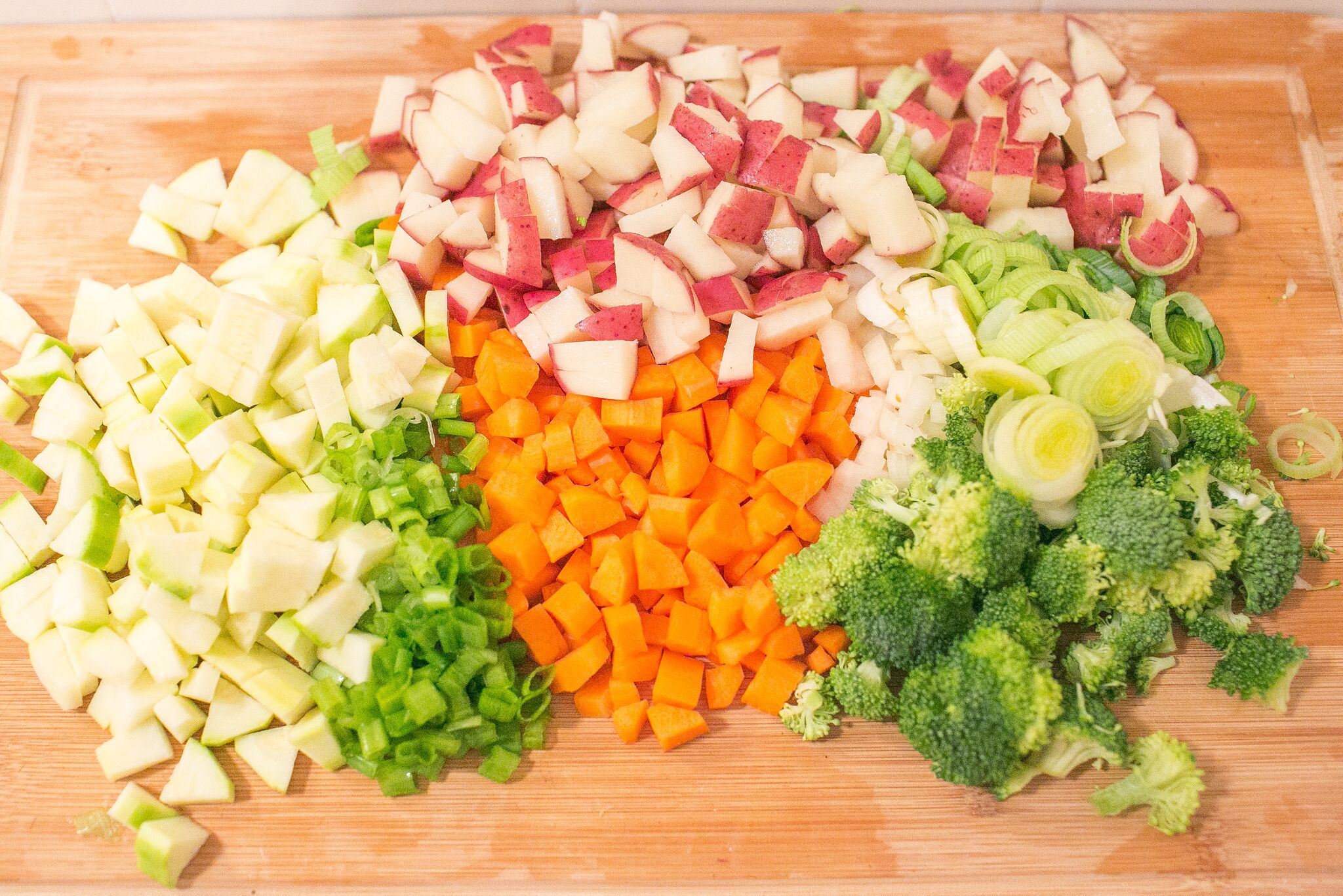 Chop all veggies into bite sized pieces