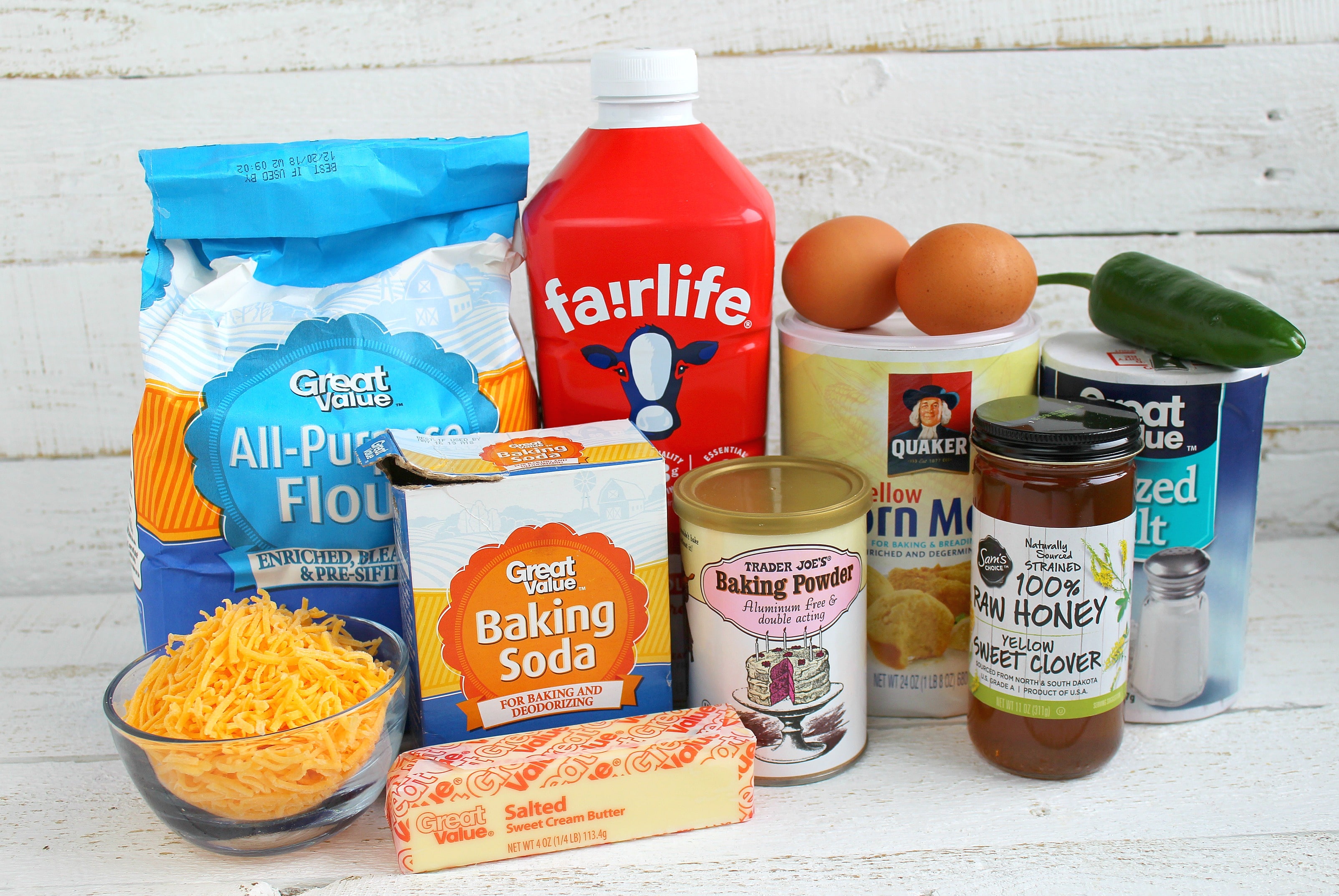 Ingredients for jalapeno cornbread