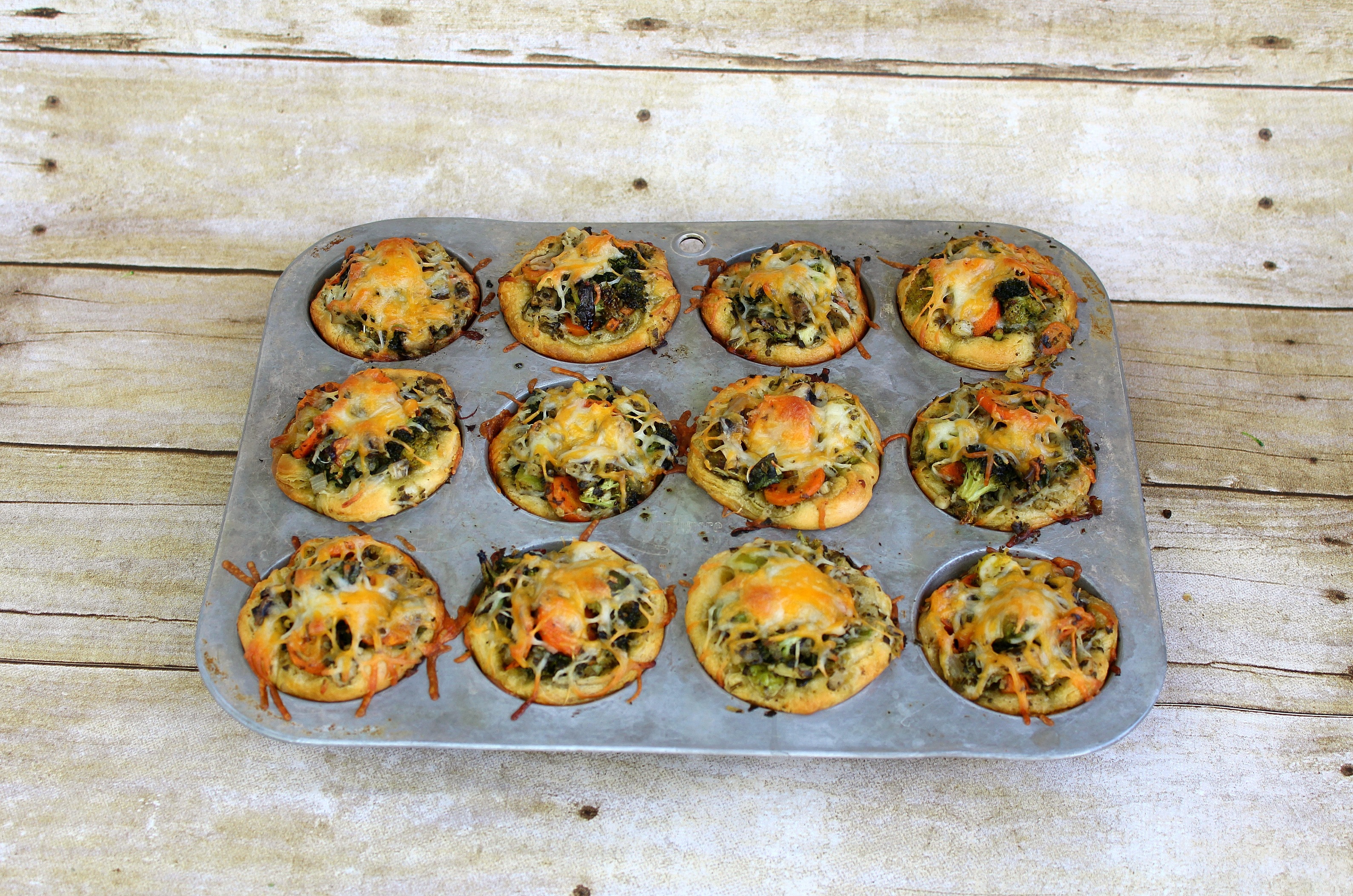 These roasted veggie cupcakes are perfect for a side dish or easy snack