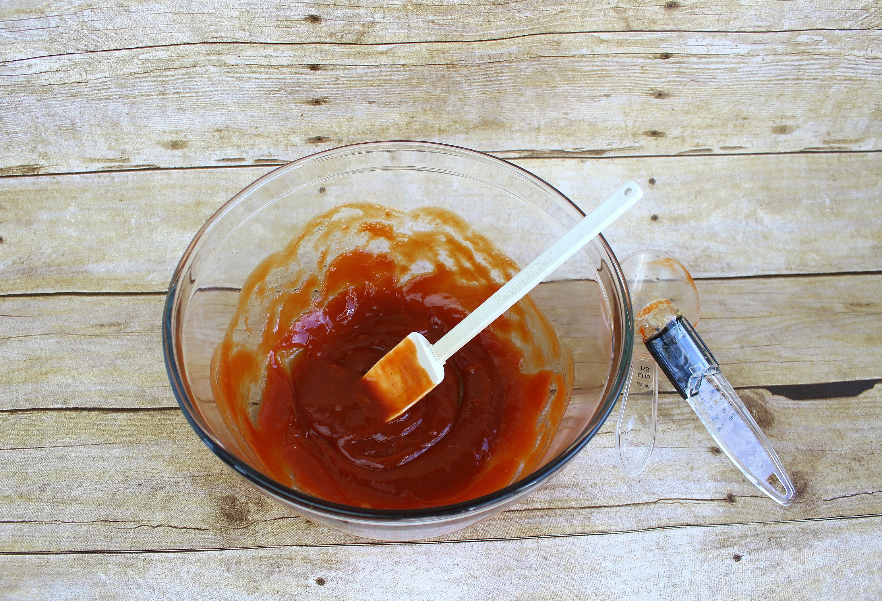 Mix together ketchup sauce ingredients in a bowl. 
