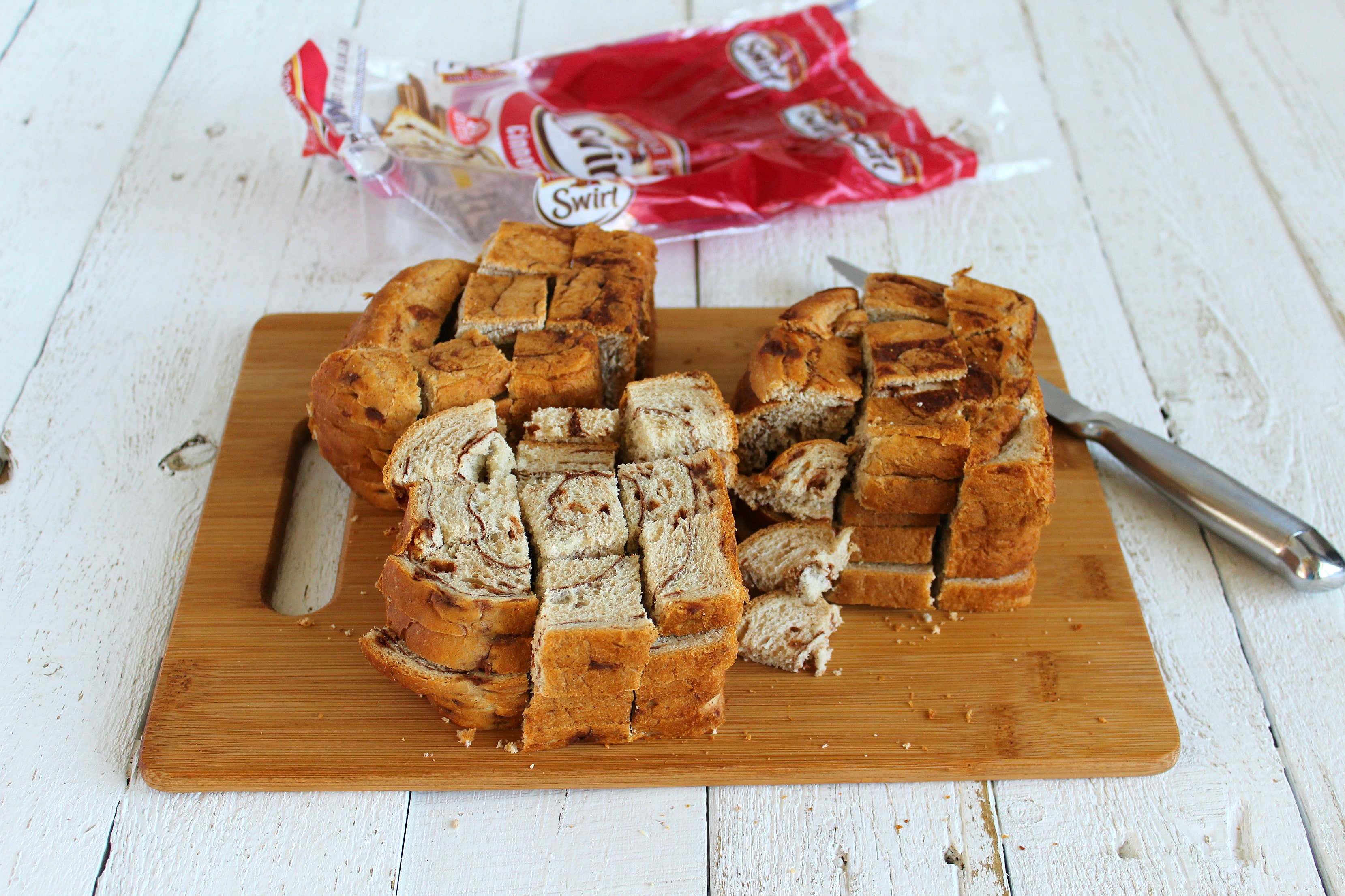 Slice bread for best ever bread pudding recipe