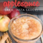 Looking for a healthy snack that satisfies your dessert cravings? This Instant Pot apple sauce recipe has just 2 ingredients, tastes like apple pie, and comes together in less than 30 minutes! #livingwellspendingless #foodmadesimple #recipes #instantpot #instantpotrecipes #easydesserts