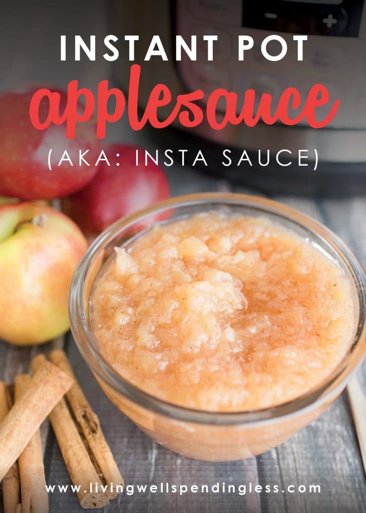 Looking for a healthy snack that satisfies your dessert cravings? This Instant Pot applesauce recipe has just 2 ingredients, tastes like apple pie, and comes together in less than 30 minutes! 