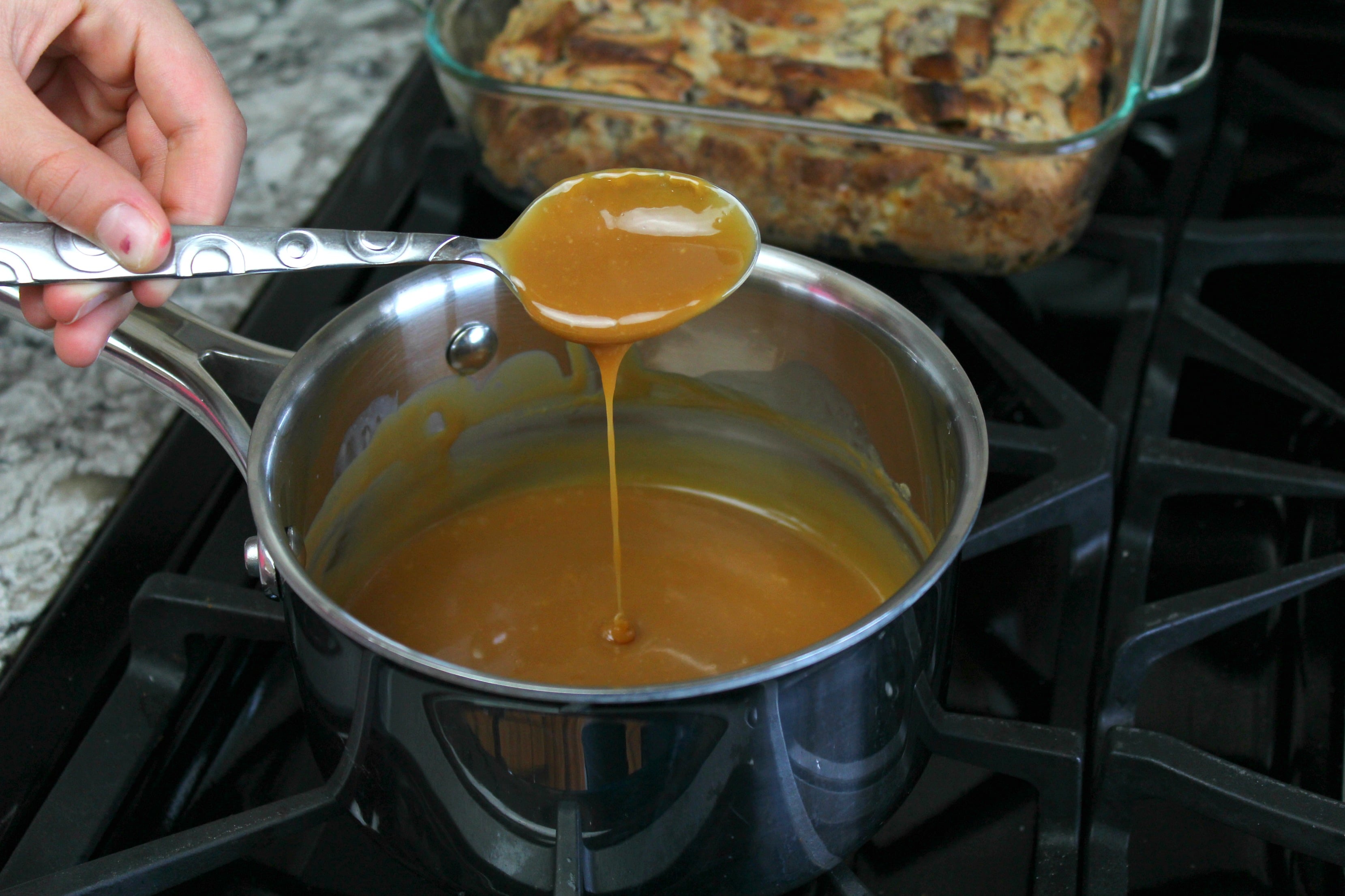 Mmmmm... caramel sauce for best evr bread pudding