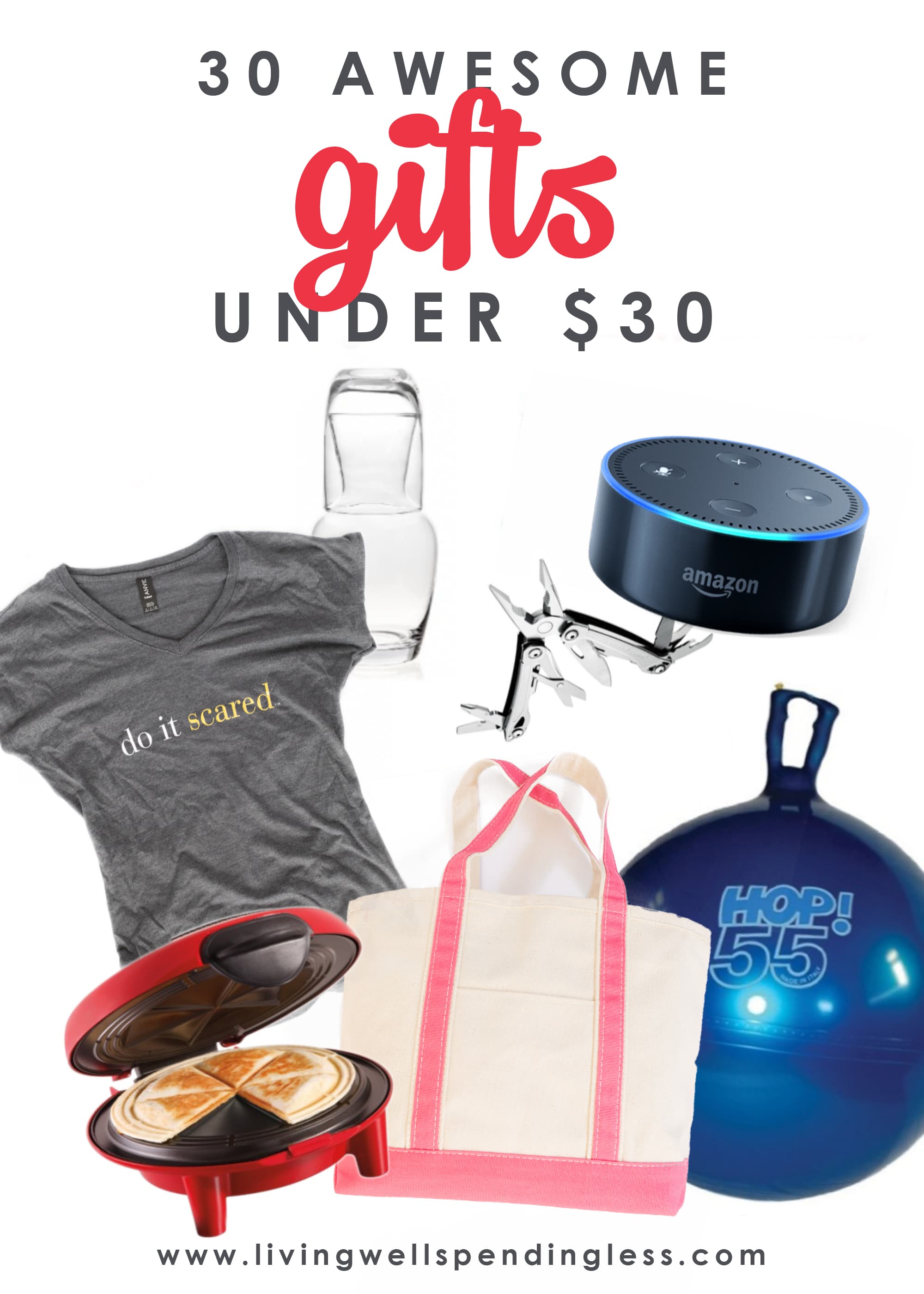 Finding the perfect gift can be a challenge, especially when you don't have much to spend! If you've still got some shopping to do (or haven't even started yet) you will not want to miss these 30 awesome gift ideas for $30 or less! From kids to adults, these creative, practical, and thoughtful gifts will dazzle even the most challenging person on your list!