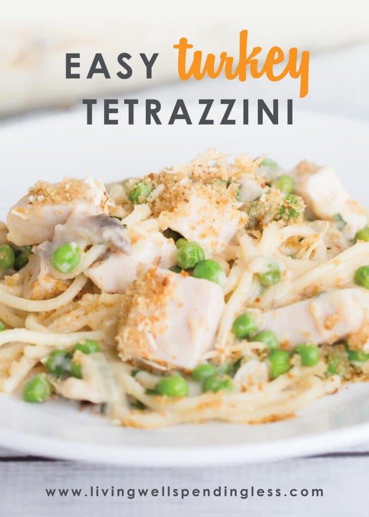 Got turkey leftovers? This Turkey Tetrazzini recipe is one creamy, comforting, and easy to make casserole recipe that will delight your whole family! 