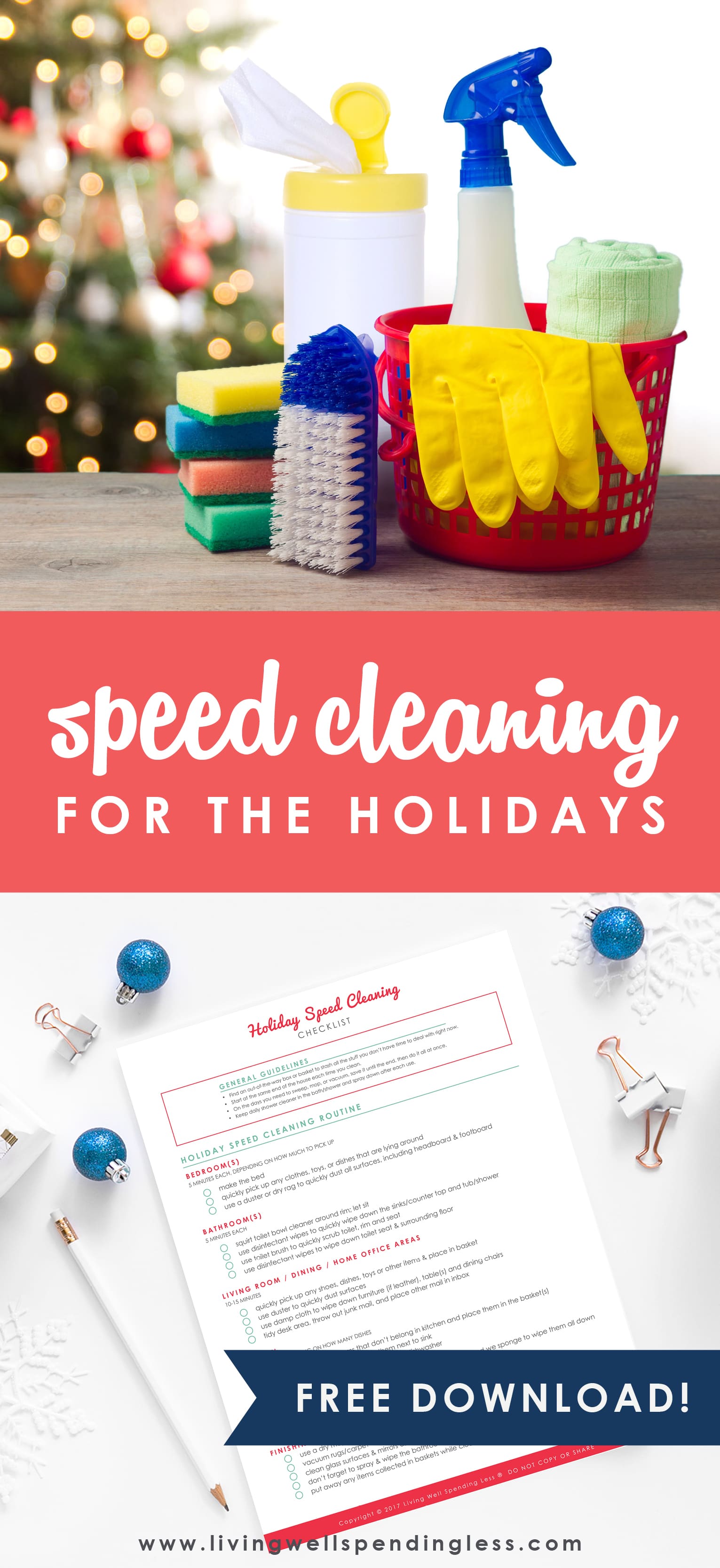 Don't have any extra time to clean during the hustle and bustle of the holiday season? No sweat! Our holiday speed cleaning routine can help you tidy your home in half the time to help you keep your sparkle all season long!