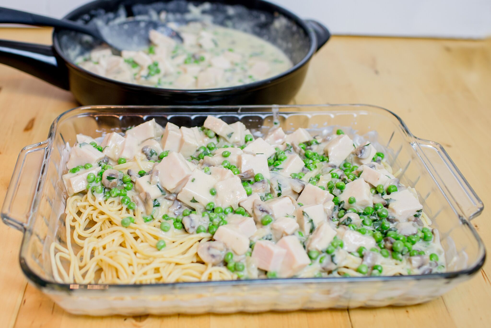 Got turkey leftovers? This Turkey Tetrazzini recipe is one creamy, comforting, and easy to make casserole recipe that will delight your whole family!
