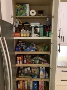 Before of the Kitchen pantry. Ever feel like your mess has gotten to the point of no return? It might be time to get some help with all that decluttering! Don't miss these three surprising lessons from hiring a professional organizer. Decluttering | Organizing | Hiring a Professional Organizer | Marie Kondo