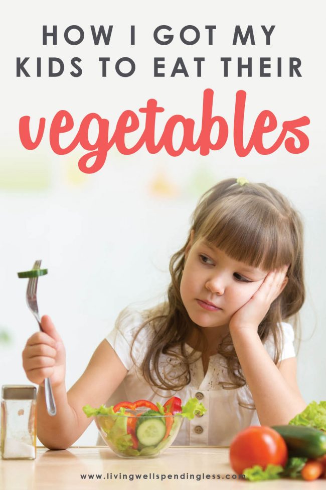 Do picky eaters and meal-time meltdowns make dinner super stressful? Here's how I get my kids to eat vegetables, and you can too. Dinner time struggles can be a thing of the past by adopting these easy rules. #parenting101 #promotehealthyeating 