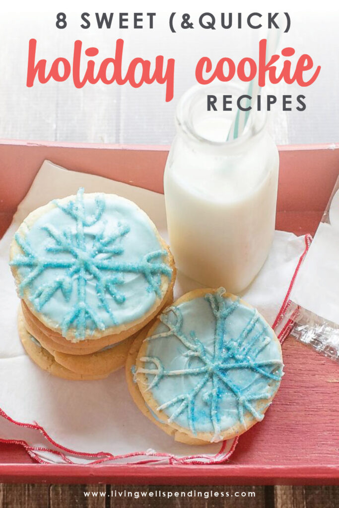 Whether you make them for your next holiday party or as gifts, cookies are a big part of the holiday season. Here are seven of our favorite sweet and quick holiday cookie recipes! #recipes #cookierecipes #holidayrecipes #dessertrecipes #easyrecipes #christmasrecipes #thanksgivingrecipes