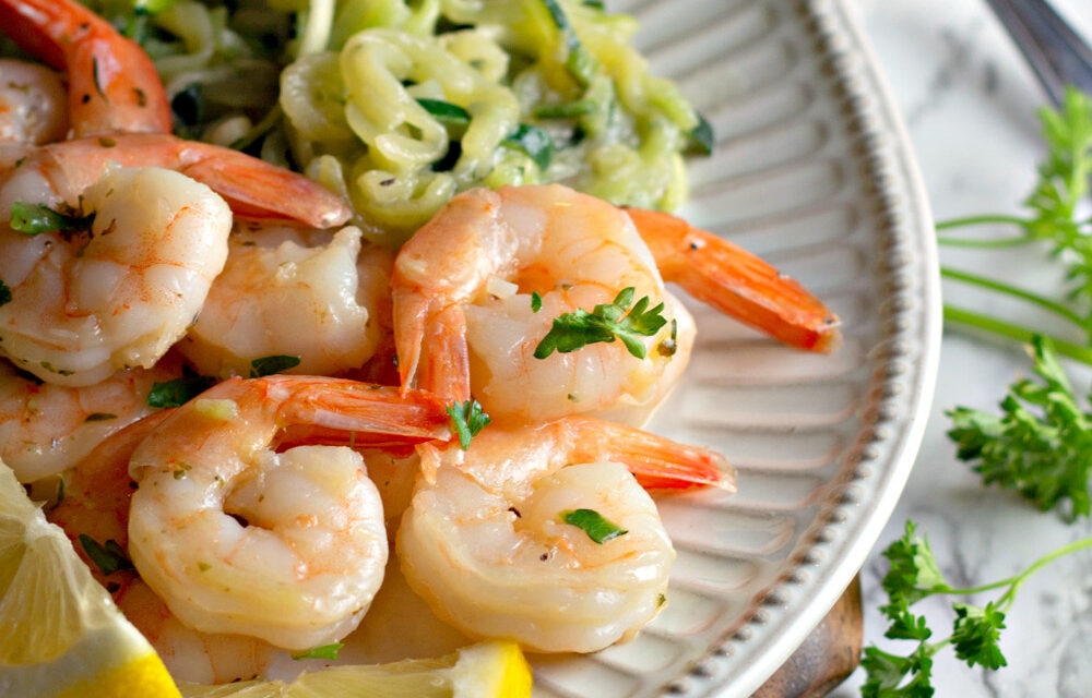 Garlic Butter Shrimp with Zoodles (20-Minute Keto-Friendly Recipe!)