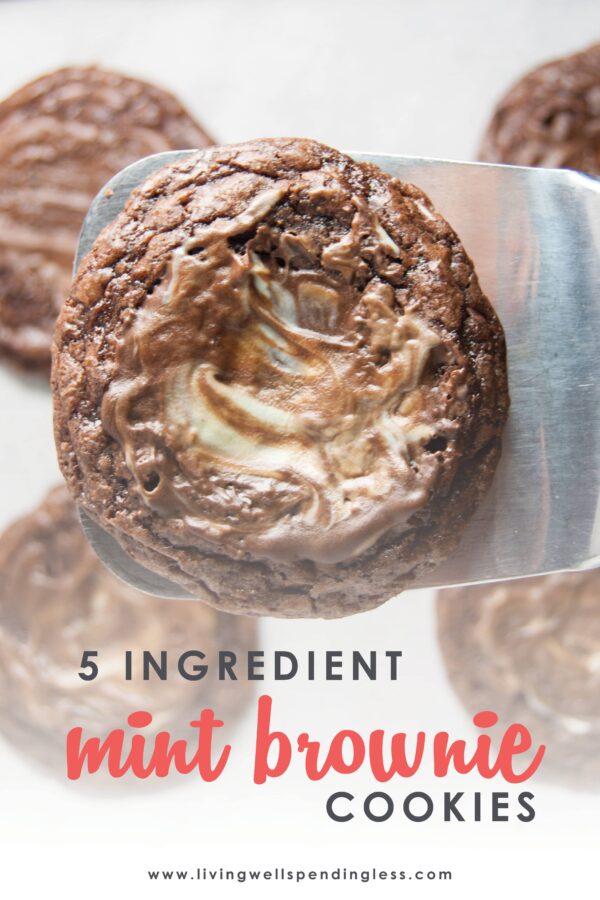 Need a go-to holiday cookie recipe you can whip up FAST? These ridiculously delicious Mint Brownie Cookies are deceptively easy and come together in minutes with just five simple ingredients. Consider this your Christmas miracle! (You're welcome!) #recipes #cookierecipes #mintchocolate #brownierecipes #5ingredientsorless #holidayrecipes #dessertrecipes #easyrecipes