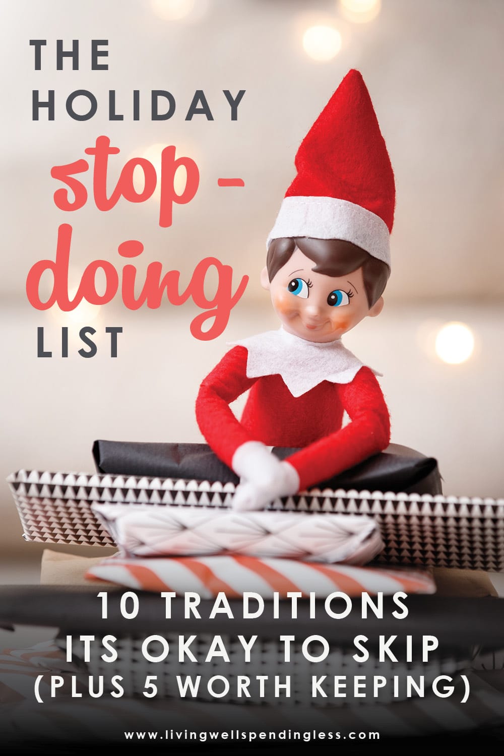 Between the shopping and the decorating and the jam-packed calendar, it’s pretty easy to start feeling far more frazzled than festive this time of year! But if you're feeling overwhelmed, it might be time to start taking things off your list, rather than piling more on. Here's 10 ideas I'm adding to my STOP doing list--do you agree? #christmas #stressrelief #holidays #productivity #timemanagement #selfcare #stopdoinglist