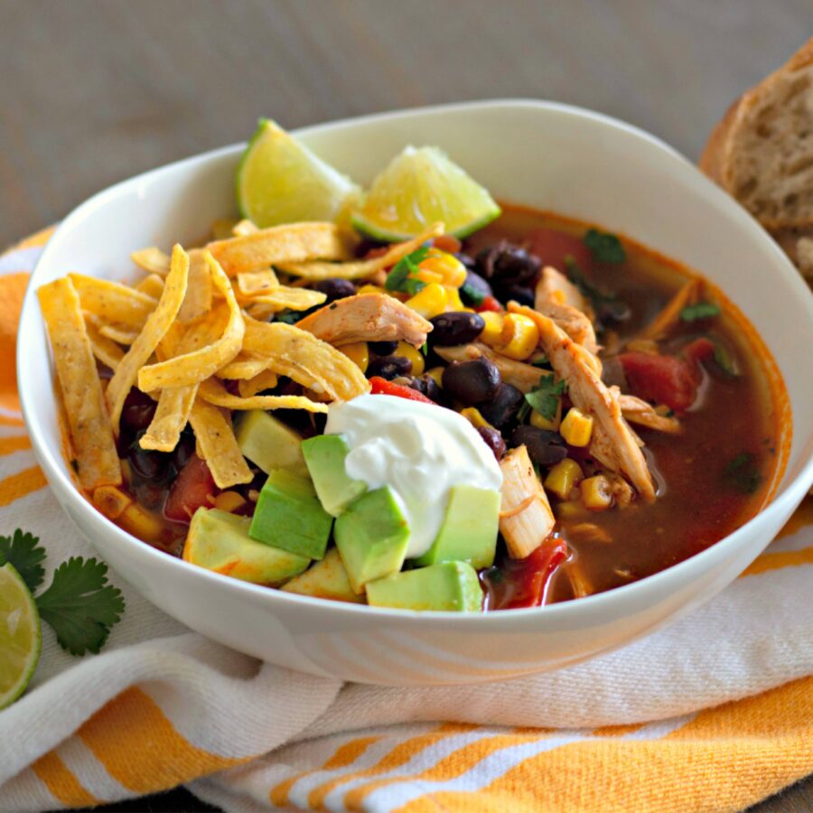 One-pot Chicken Tortilla Soup | Hearty and Healthy in 30 Minutes