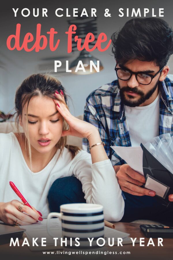 Have you ever felt like the weight of debt was going to crush you? Don't miss this simple debt-free plan that will get your finances back on track! #budgeting #debt #debtfree #finances #budgettips #smartmoney #moneytips #savemore #savingmoneytips #savingmoney