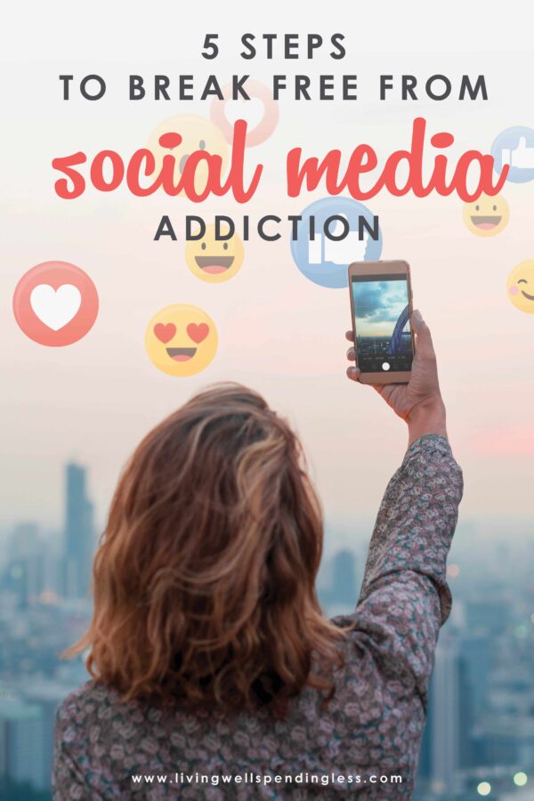 Do you find yourself getting dragged into the time-suck of social media? If a "quick look" ends up turning into the afternoon, then these 5 Steps to Break Free from Social Media Addiction will help you get your time back without having to delete a single app. It's a mind saver AND a game changer! #socialmedia #socialmedialife #timemanagement #addiction #moretime #focus