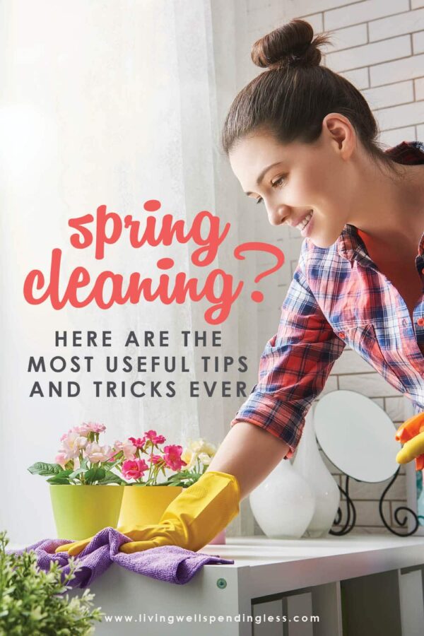 If you're looking for the best Spring Cleaning tips, tricks, and hacks to declutter, deep clean, and freshen up your home, then this is for you! #springcleaning #springcleaningtips #declutter #cleaningtips #decluttering #tidyingup #cleaninghacks