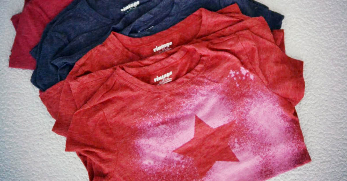 Easy DIY Vintage Freezer Paper Bleach T-Shirts