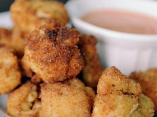 Best Ever Crispy Deep Fried Cauliflower Spicy Buffalo Dipping Sauce