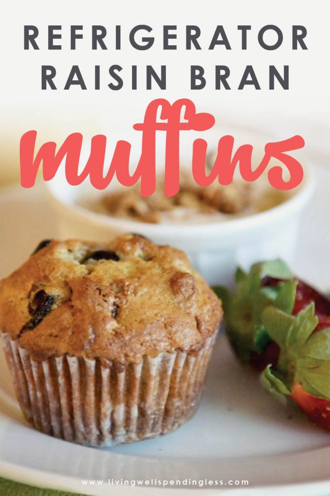 Think bran muffins are boring? Try these delicious raisin bran refrigerator muffins. These are the best bran muffins ever! Perfect fast breakfast muffins!