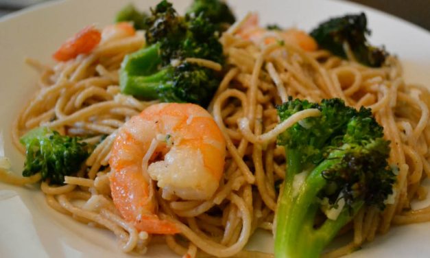 Roasted Shrimp, Broccoli & Garlic Pasta