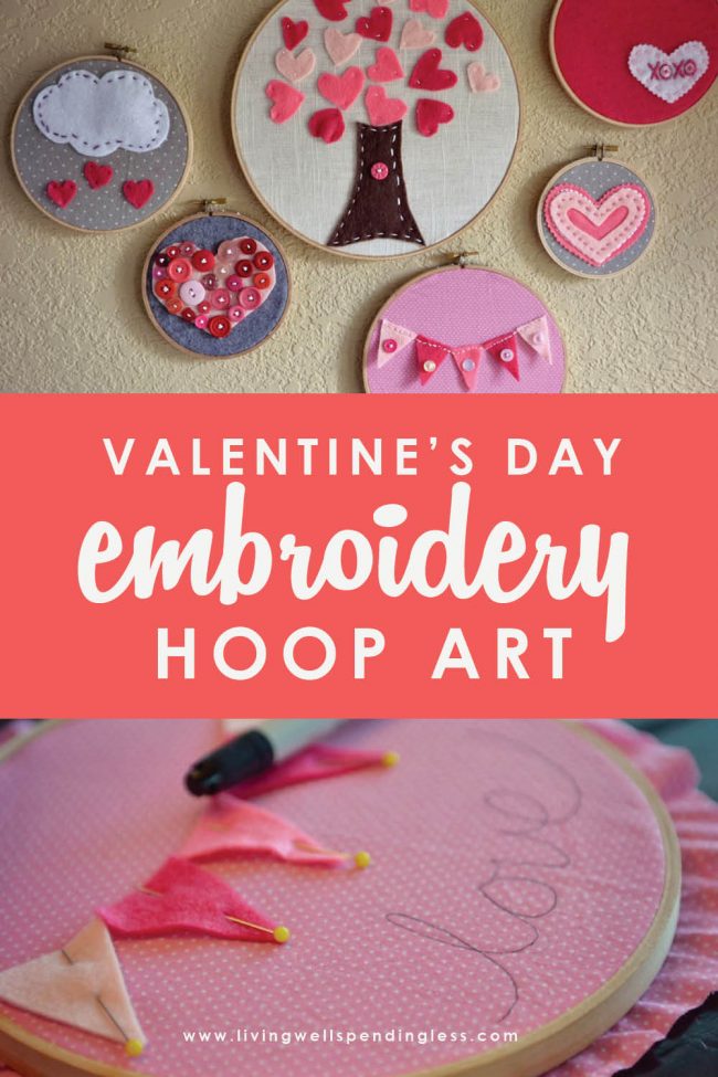 Looking for a Valentine's Day project for kids? This easy DIY embroidery project is adorable, kid-friendly and easy to do with kids of any age. 