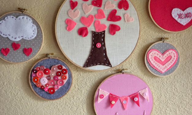 Valentine’s Day Embroidery Hoop Art