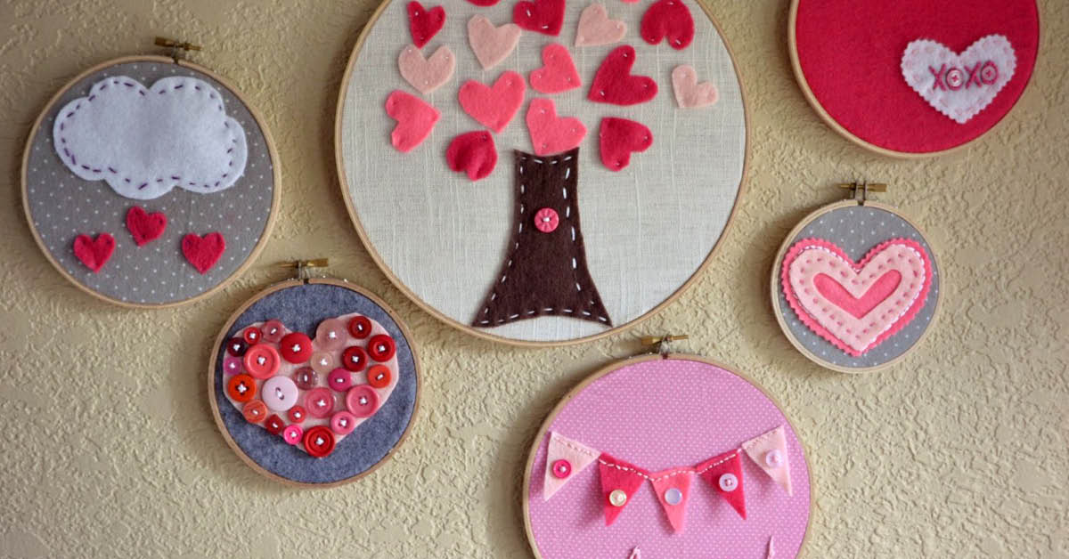 Valentine’s Day Embroidery Hoop Art