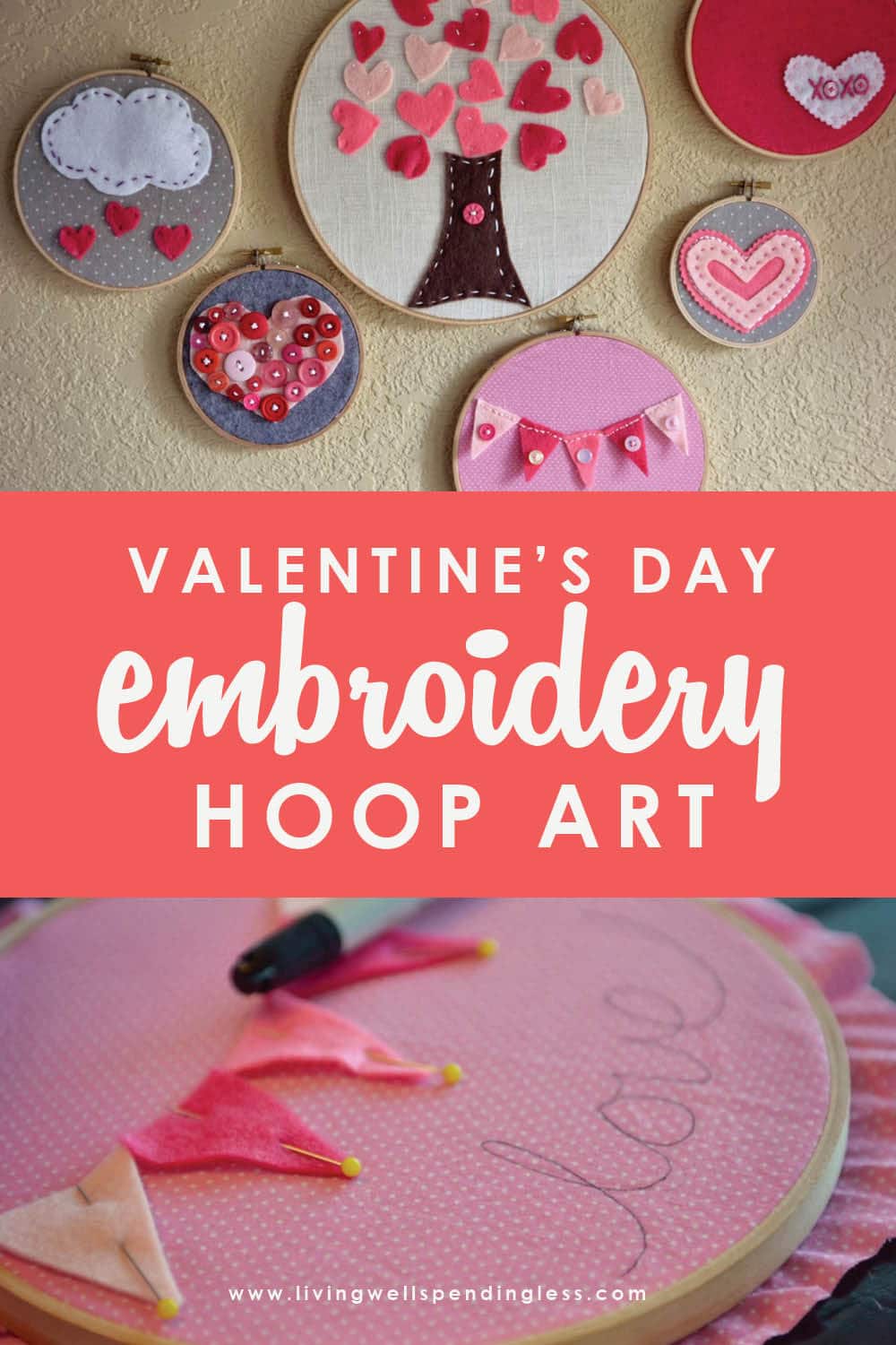 Valentines Day Embroidery Hoop Art Simple Embroidery Tutorial
