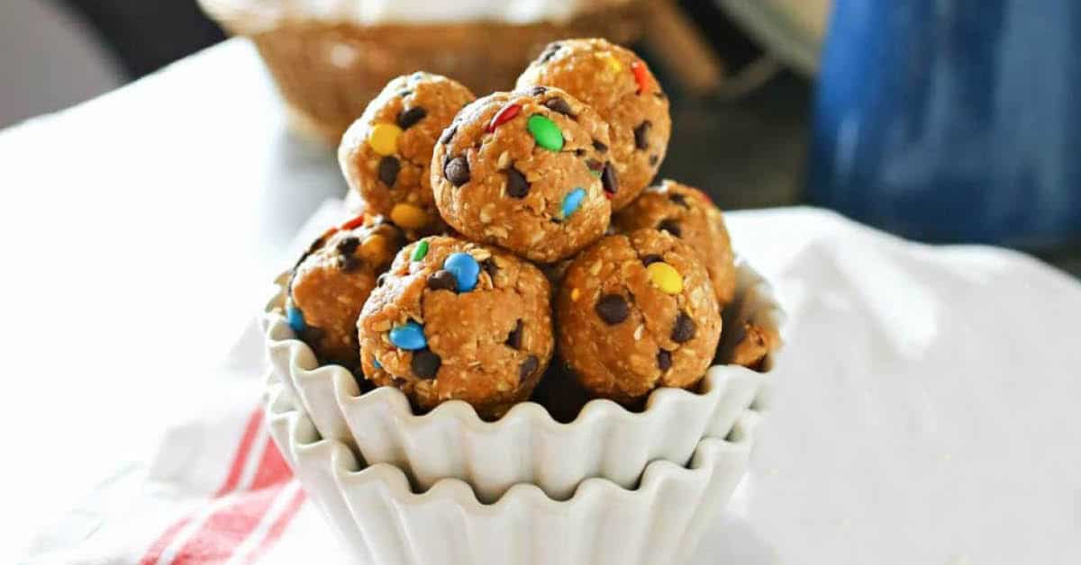 No Bake M&M Cookie Balls